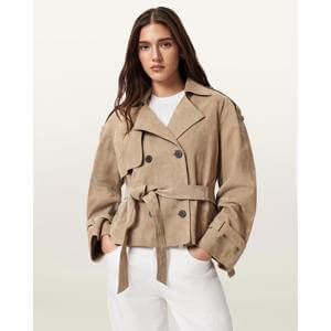 AllSaints Reed Suede Trench Coat